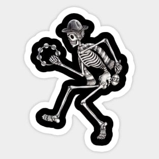 Sugar skull dancing celebration day of the dead. Sticker